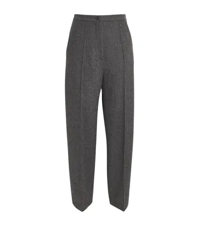 Yves Salomon Virgin Wool Tailored Trousers In Black