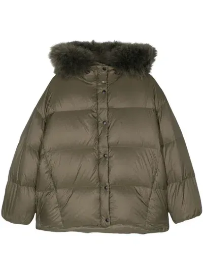 Yves Salomon Water-repellent Puffer Jacket In Green