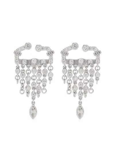 Yvonne Léon 18kt White Gold Diamond Earrings In Silver