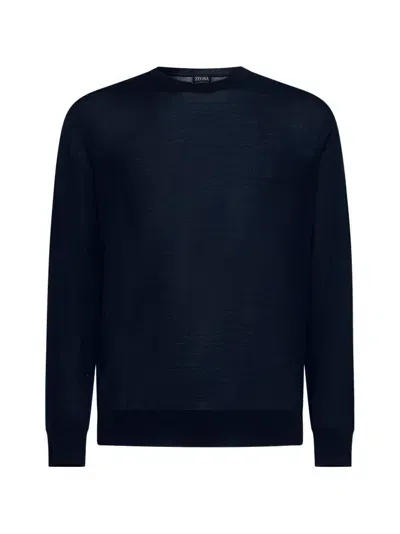 Z Zegna Pullover Mit Rundhalsausschnitt In Navy