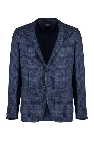 Z Zegna Single Breasted Tailored Blazer In Blue