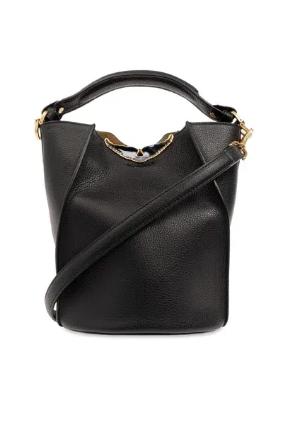 Zadig &amp; Voltaire Boderline Logo Plaque Bucket Bag In Noir