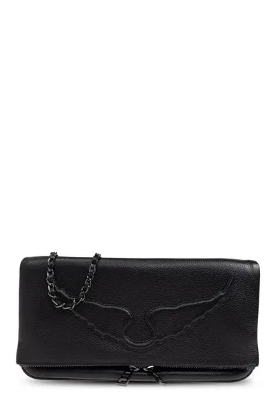 Zadig &amp; Voltaire Rock Clutch Bag In Noir