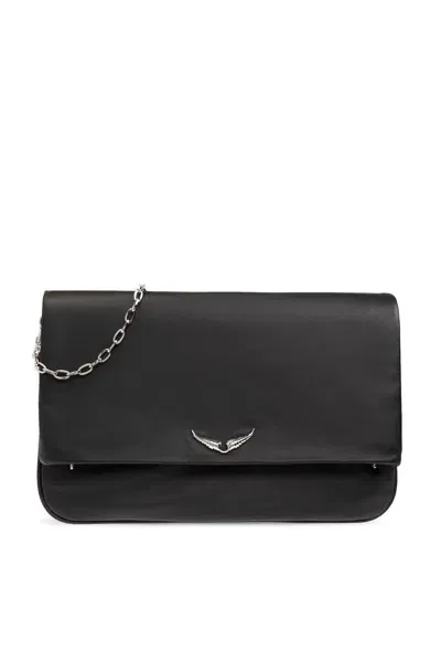 Zadig &amp; Voltaire Rock Eternal Xl Clutch Bag In Black