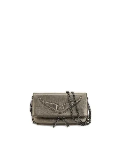 Zadig &amp; Voltaire Rock Nano Clutch Bag In Gun