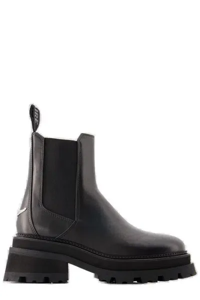 Zadig &amp; Voltaire Round Toe Ankle Boots In Black