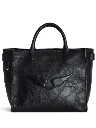 Zadig & Voltaire Angel Wings Tote Bag In Noir