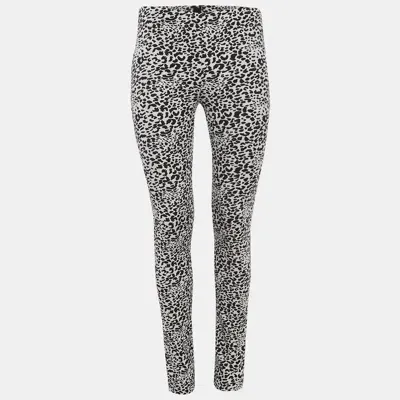 Pre-owned Zadig & Voltaire Black/white Animal Print Stretch Cotton Skinny Pants M