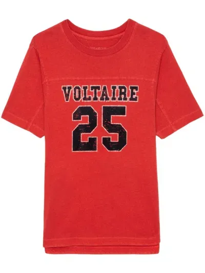 Zadig & Voltaire Bow T-shirt In Crimson