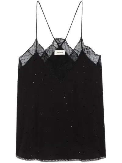 Zadig & Voltaire Christy Silk Top In Noir