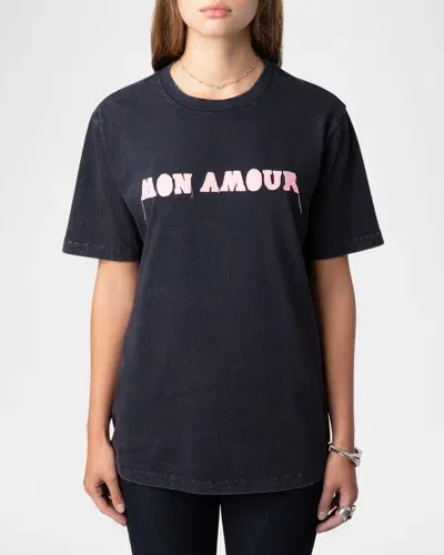 Zadig & Voltaire Edwin Mon Amour T-shirt In Encre