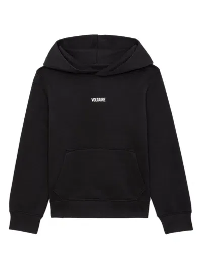 Zadig & Voltaire Kids' Graphic-print Hoodie In Black