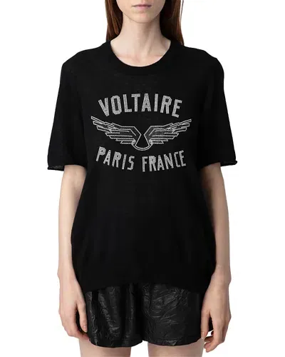 Zadig & Voltaire Ida Cashmere Tee In Noir