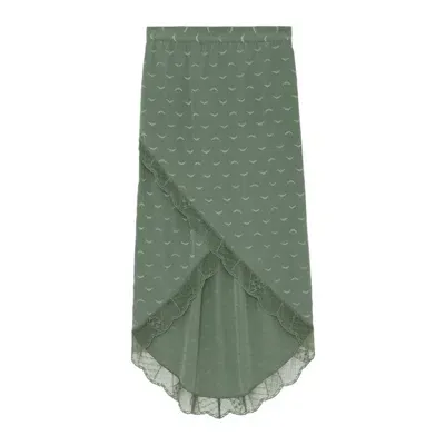 Zadig & Voltaire Jeudie Logo-print Midi Skirt In Grass