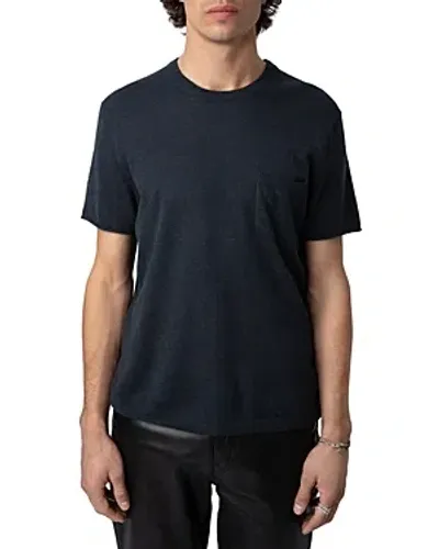 Zadig & Voltaire Jimmy Cashmere Pocket Tee In Nightmare