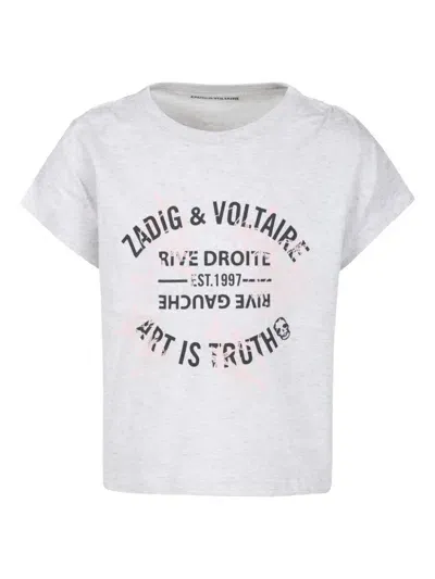 Zadig & Voltaire Kids' Kita Insignia T-shirt In Grey