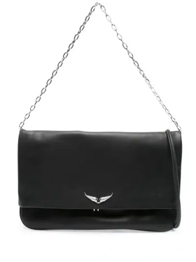 Zadig & Voltaire Large Rock Eternal Clutch Bag In Black