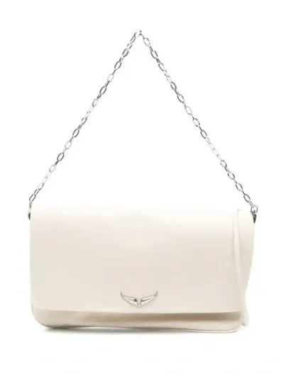 Zadig & Voltaire Large Rock Eternal Clutch Bag In Neutrals