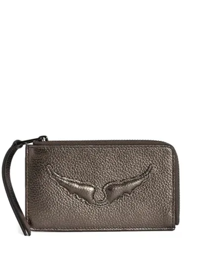 Zadig & Voltaire Metallic Wallet In Brown