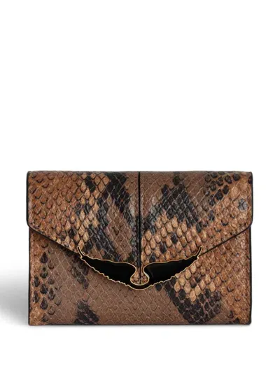 Zadig & Voltaire Mini Borderline Wallet In Brown