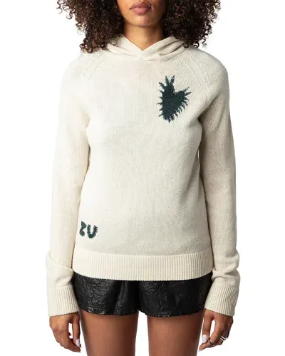 Zadig & Voltaire Moony Cashmere Hoodie Sweater In Flake