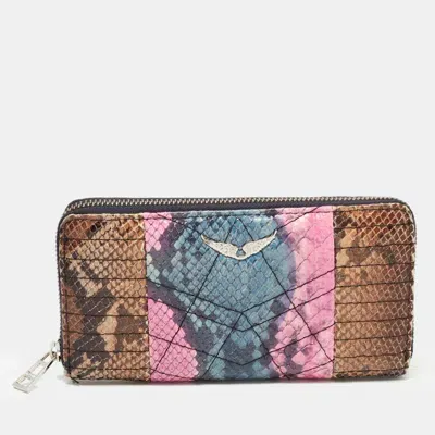 Pre-owned Zadig & Voltaire Multicolor Zip Around Continental Wallet