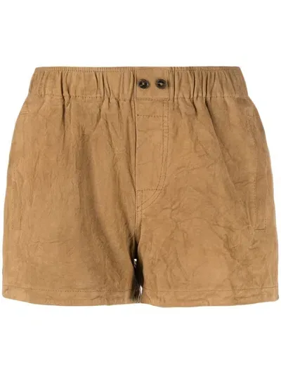 Zadig & Voltaire Paxi Suede Shorts In Brown