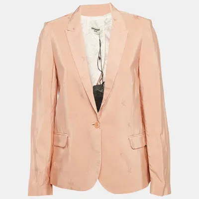 Pre-owned Zadig & Voltaire Pink Stars Jacquard Victor Blazer S