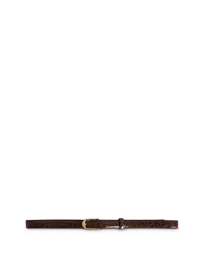 Zadig & Voltaire Rise Croc Embossed Belt In Brown