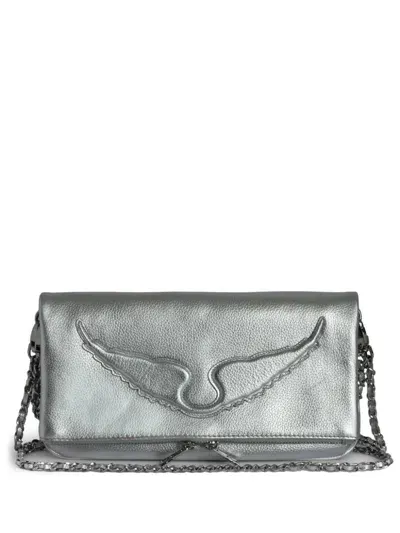 Zadig & Voltaire Rock Clutch In Silver