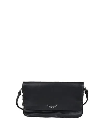 Zadig & Voltaire Rock Eternal Xl Clutch In Black