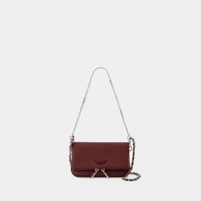 Zadig & Voltaire Rock Nano Shoulder Bag -  - Leather - Bordeaux In Grey