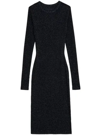 Zadig & Voltaire Ruby Midi Dress In Noir