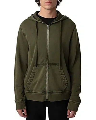 Zadig & Voltaire Sonny Logo-print Zip-up Hoodie In Helmet