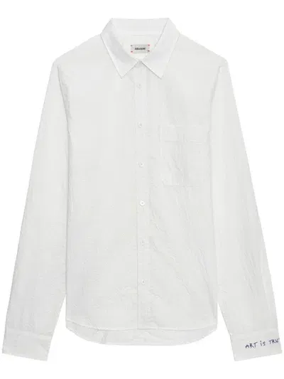 Zadig & Voltaire Stan Crinkled Poplin Shirt In White