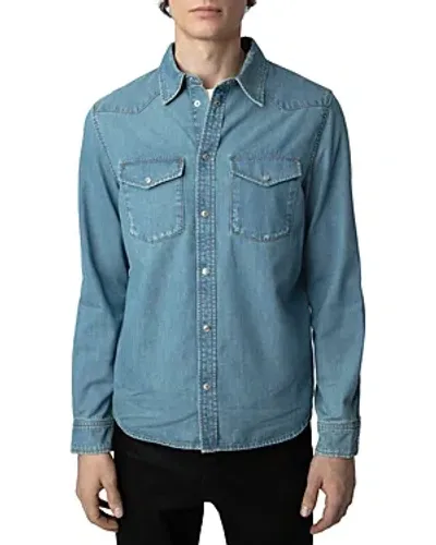 Zadig & Voltaire Stan Denim Shirt In Light Blue