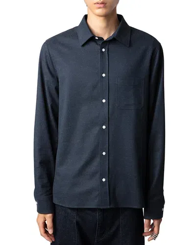 Zadig & Voltaire Stan Flannel Shirt In Encre