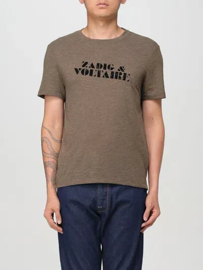 Zadig & Voltaire Tommy T-shirt Mit Geflocktem Logo In Grün