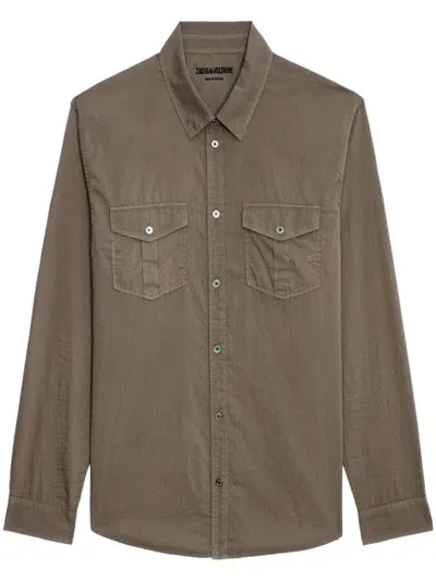 Zadig & Voltaire Thibaut Cotton Shirt In Brown