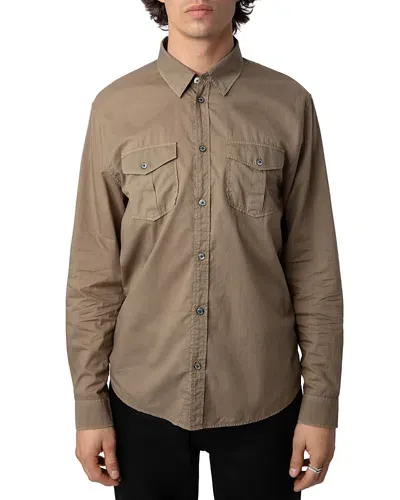 Zadig & Voltaire Thibaut Voile Button Front Shirt In Reg