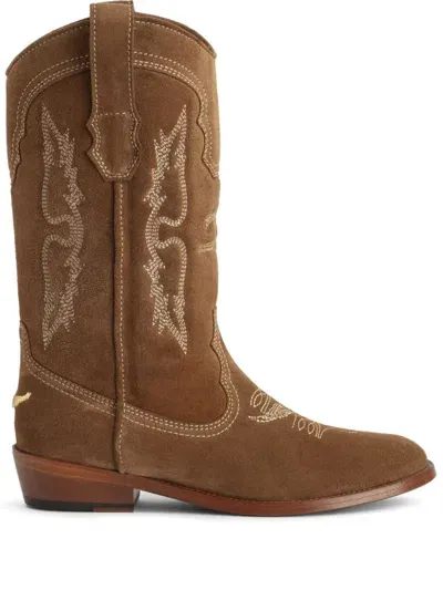 Zadig & Voltaire Western Boots In Brown