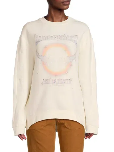 Zadig & Voltaire Logo-print Jersey Sweatshirt In Sugar