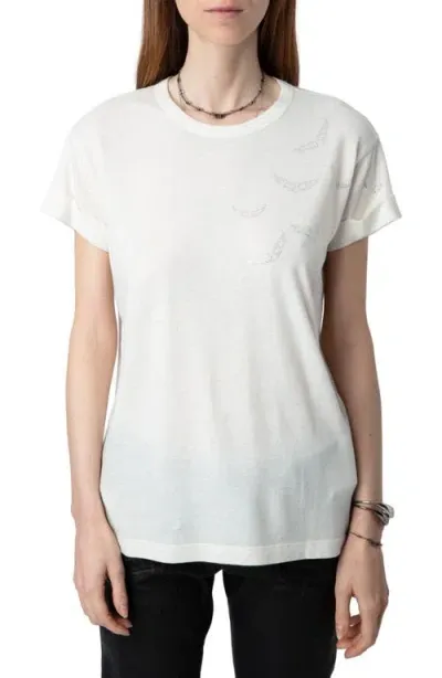 Zadig & Voltaire Anya Strass Wings T-shirt In Judo