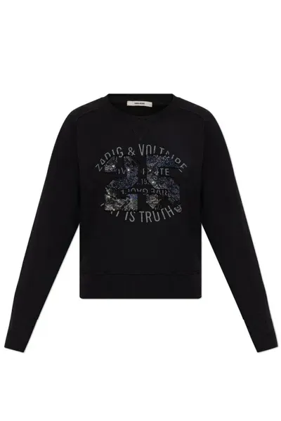 Zadig & Voltaire Arvene Crewneck Sweatshirt In Black