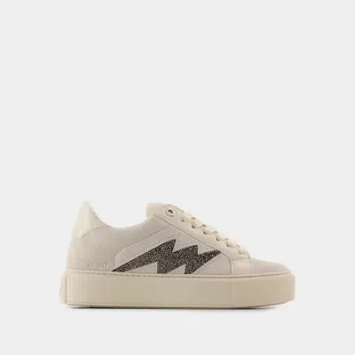 Zadig & Voltaire Zv1747 La Flash Low-top Platform Sneakers In White