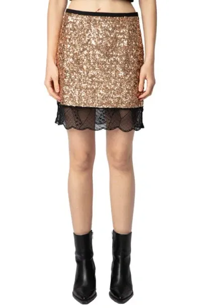 Zadig & Voltaire Justicias Skirt In Gold