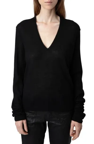 Zadig & Voltaire Rivy Cashmere Sweater In Noir