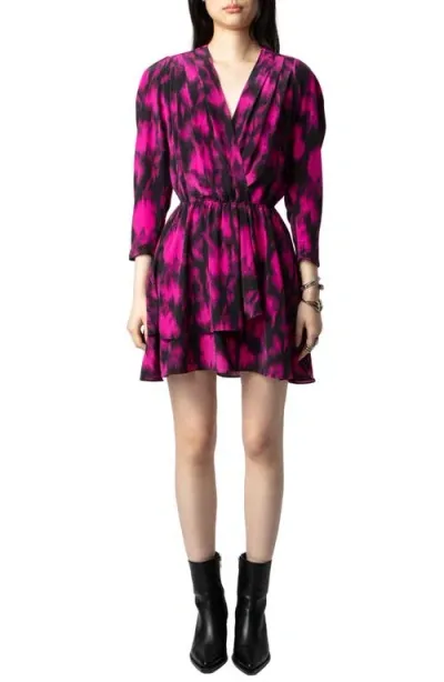 Zadig & Voltaire Rogers Silk Mini Dress In Black