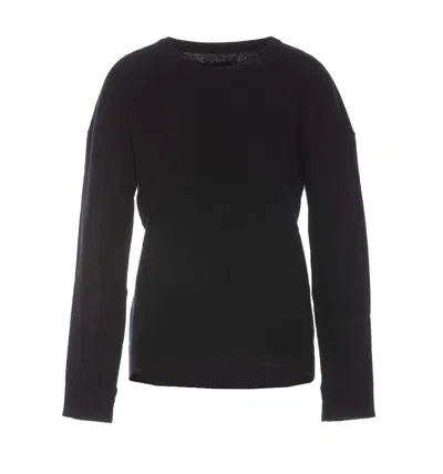 Zadig & Voltaire Crewneck Knitwear With Star Patch Detail In Black