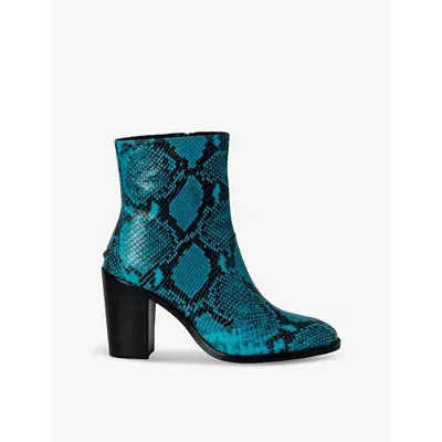 Zadig & Voltaire Preiser 85mm Snakeskin-effect Ankle Boots In Fresh